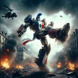 France as a transformer character, France knight armor, large co...