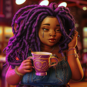 create a  ultra high resolution 3D beautiful African American ch...