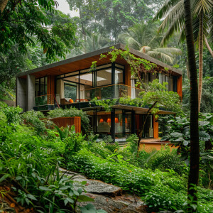 To Kerala architecture homes in middle of dense forest, in Separ...