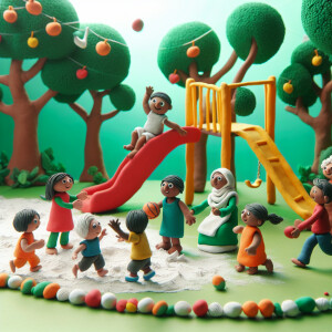 Stop motion scene, child animation, claymotion