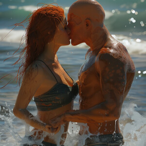 A photorealistic high resolution image. Light ginger haired fema...
