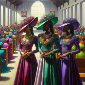 In a modern church setting, enhance the color vibrancy subtly. F...