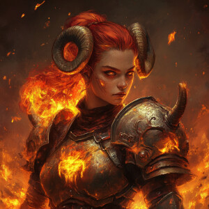 1. Aries - The Fiery Ram Warrior
“Portrait of a fearless Aries w...