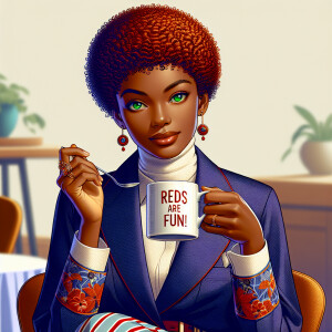 Create a vivid description of a young African-American woman wit...