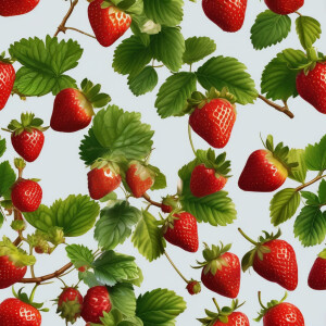 Create a high-quality photo: a strawberry bush growing in a fiel...