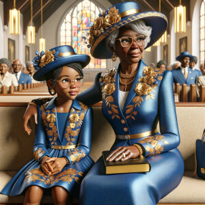 Adjust the 3-D realistic image to depict the African-American gr...