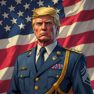 Trump dressed as general,,Make America Great Again, GTA style ar...