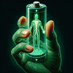 Green hues and tones Digital Concept art inspired by matrix text...