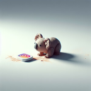 Create a 4K UHD, 3D clay rendering of an extremely small koala d...