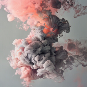 Rose pink and grey smoke callage
