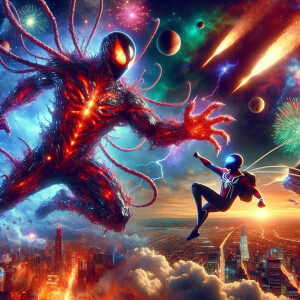 "Craft a dynamic action scene in 8K resolution that captures the...