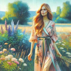 Create a photorealistic image with an artistic touch, featuring...