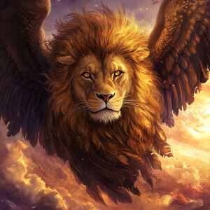 Create a majestic creature that combines the powerful body of a...