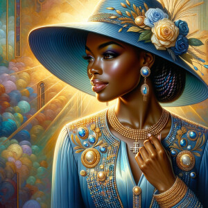 A spiritually enriching illustration portrays an African America...