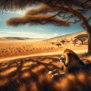 A Lion in the Savanna