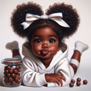 A highly detailed, realistic airbrushed oil painting of a cute A...