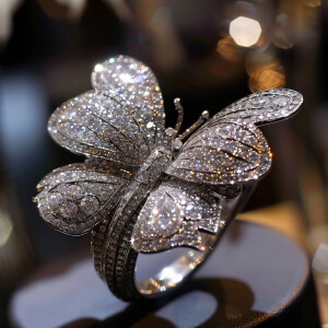 Exquisite butterfly ring adorned with shimmering diamonds