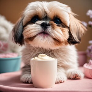 A Shih Tzu with crème and beige color