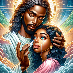 Ensure that the image distinctly represents both Jesus Christ an...