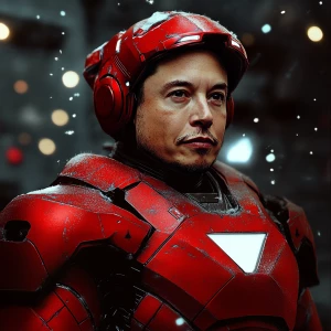 Elon Musk as Iron Man with Christmas style. hhvg.hhvg