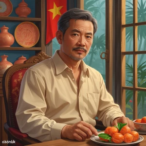 Cô gái uống trà ngày đông