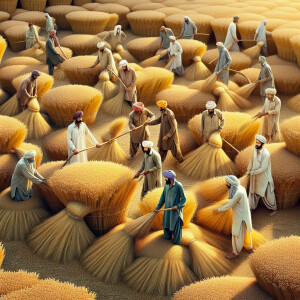 Explain the traditional method of wheat harvesting in Pakistan w...