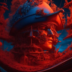 Crest a picture km 3d using intertwined elements of rendered cla...