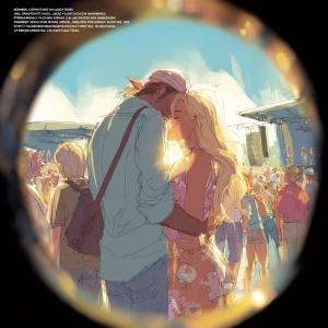 "A couple in an animated style, with a man who resembles John Re...