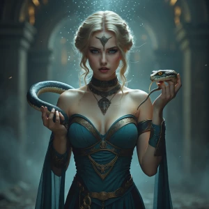 Mythic Beauty Unleashed, A fantasy artwork dropped – a woman emb...