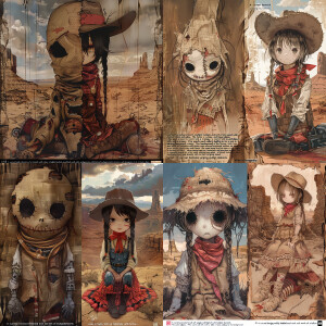"A surreal horizontal artwork merging multiple elements. On the...