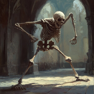 A skeleton hitting the most devious dance move possible