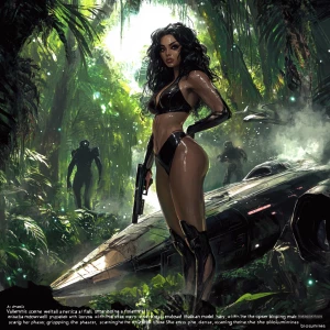 “A dramatic scene of Dahlia Valentina a fit tall supple well end...