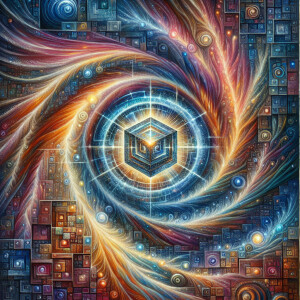 A mesmerizing vortex of swirling colors and intricate geometric...