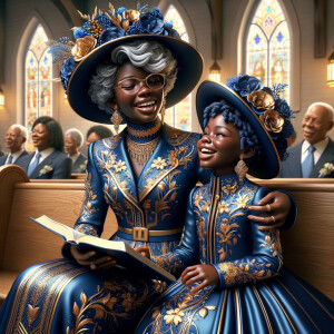 Adjust the 3-D realistic image to depict the African-American gr...
