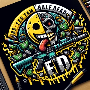 Create aa cartoonish st yle professional ,  horror-themed circul...