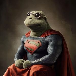 Superman as Pepe meme