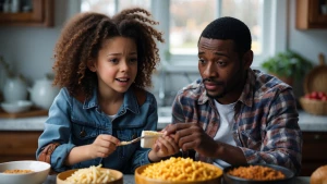 "An African American girl and an African American guy are humoro...