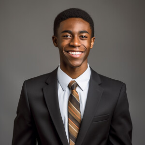 A 22-year-old African American man with dark skin, tall and skin...