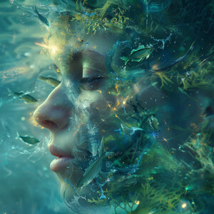Ultra-realistic, high-definition rendering, double exposure, cin...