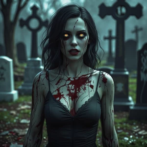 Ink splatter, dirty, cemetery, zombie, torn, 80s slasher film, e...