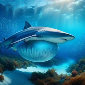 Heavily pregnant shark