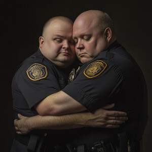 Lifesize digital photography portrait of a best romantic buddies...