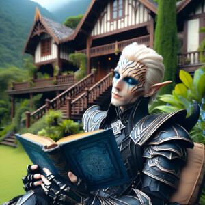 Caranthir-Ar-Fieniel from the Witcher series in black eldritch a...