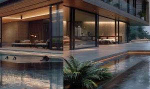 Ultra photo-realistic high-end DSLR wide-angle view of a ultra-m...