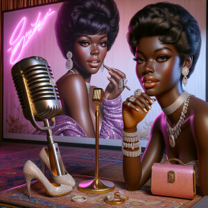 A digital realistic airbrush of an image of an African American...