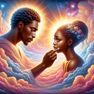 Ensure that the image distinctly represents both Jesus Christ an...