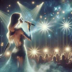 Taylor Swift performing on a stage