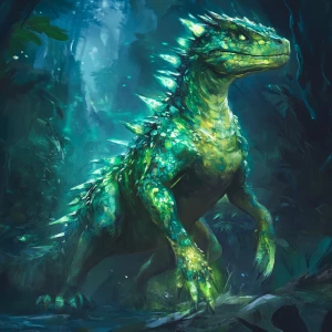 a magnificent, bipedal creature that stands at an imposing heigh...