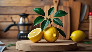 A daily ASMR video channel art 
30% background a lemon at woode...