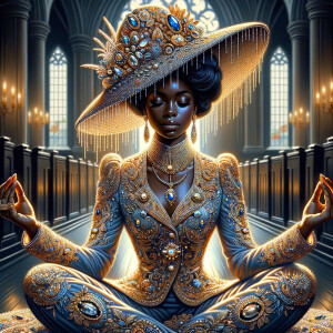 Create an illustration that embodies spirituality and a deep con...